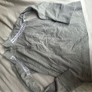 Lilly Pulitzer Gray Sweatshirt with White Lace Detail